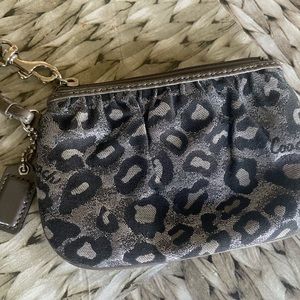 Coach fabric metallic wristlet